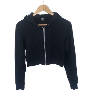 American Apparel Women's Cropped Long Sleeve Zip Hoodie Women's Large